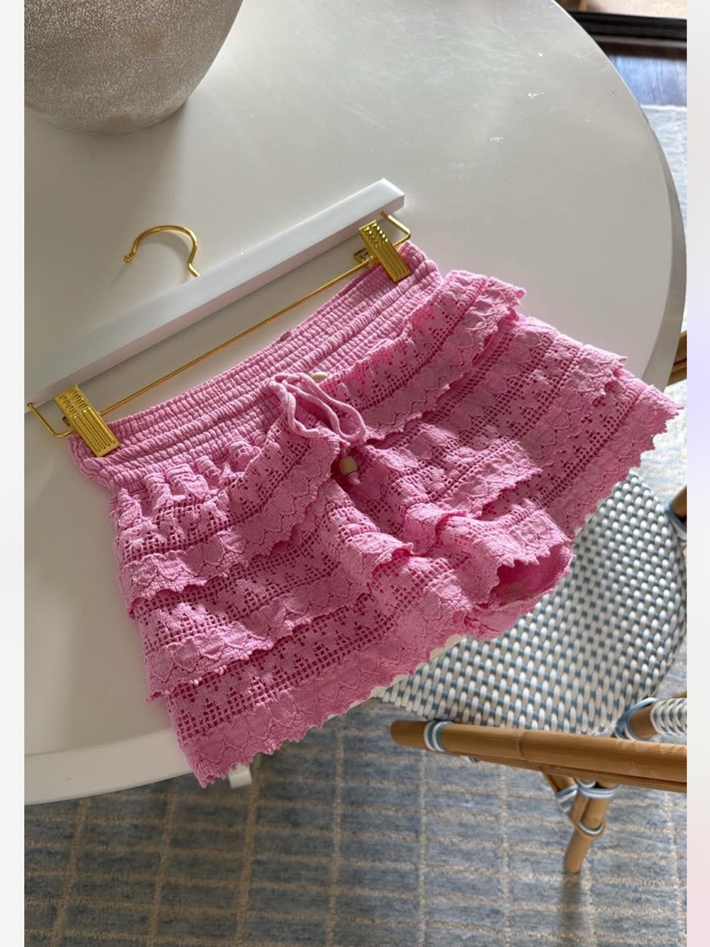 Pink mini skirt